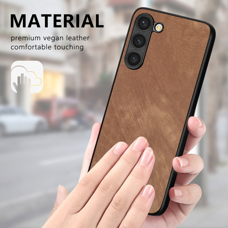 For Samsung Galaxy S25 5G Vintage Leather PC Back Cover Phone Case(Brown) by buy2fix