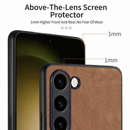 For Samsung Galaxy S25 5G Vintage Leather PC Back Cover Phone Case(Brown) by buy2fix