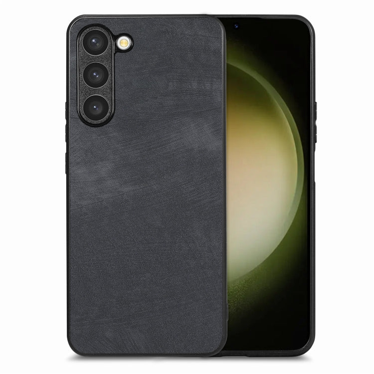 For Samsung Galaxy S25+ 5G Vintage Leather PC Back Cover Phone Case(Black) by buy2fix