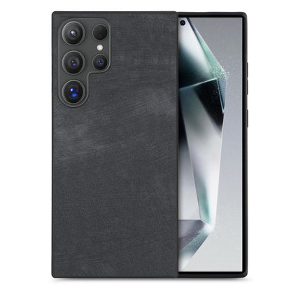 For Samsung Galaxy S25 Ultra 5G Vintage Leather PC Back Cover Phone Case(Black) by buy2fix