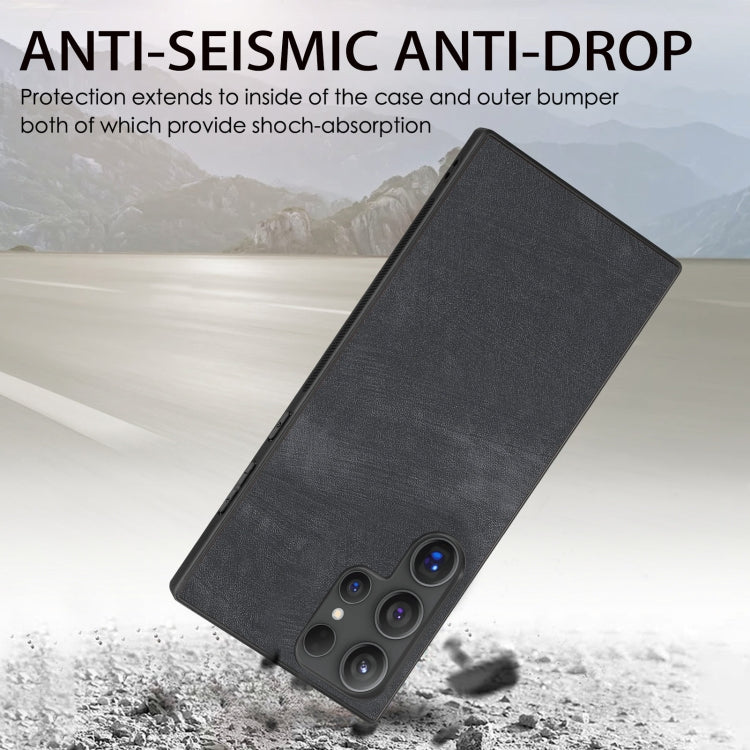 For Samsung Galaxy S25 Ultra 5G Vintage Leather PC Back Cover Phone Case(Black) by buy2fix