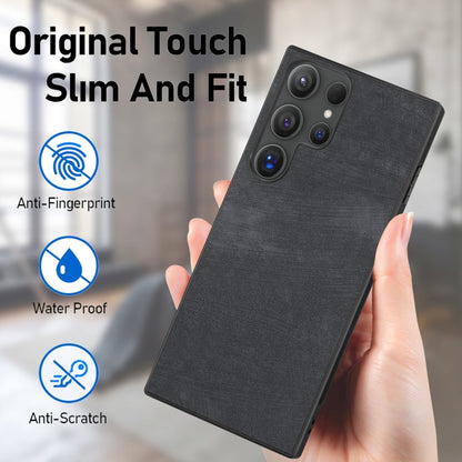 For Samsung Galaxy S25 Ultra 5G Vintage Leather PC Back Cover Phone Case(Black) by buy2fix