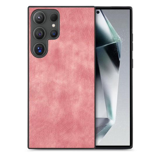 For Samsung Galaxy S25 Ultra 5G Vintage Leather PC Back Cover Phone Case(Pink) by buy2fix