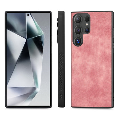 For Samsung Galaxy S25 Ultra 5G Vintage Leather PC Back Cover Phone Case(Pink) by buy2fix