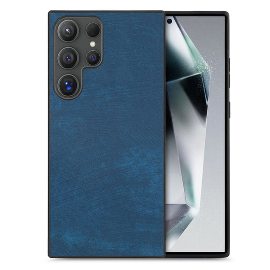 For Samsung Galaxy S25 Ultra 5G Vintage Leather PC Back Cover Phone Case(Blue) by buy2fix