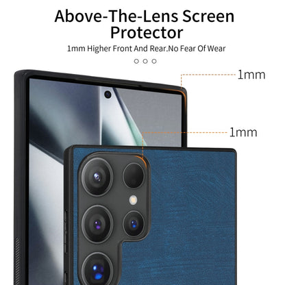 For Samsung Galaxy S25 Ultra 5G Vintage Leather PC Back Cover Phone Case(Blue) by buy2fix