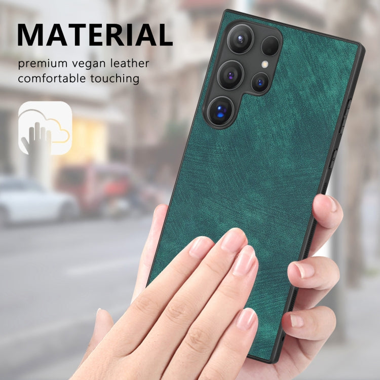 For Samsung Galaxy S25 Ultra 5G Vintage Leather PC Back Cover Phone Case(Green) by buy2fix