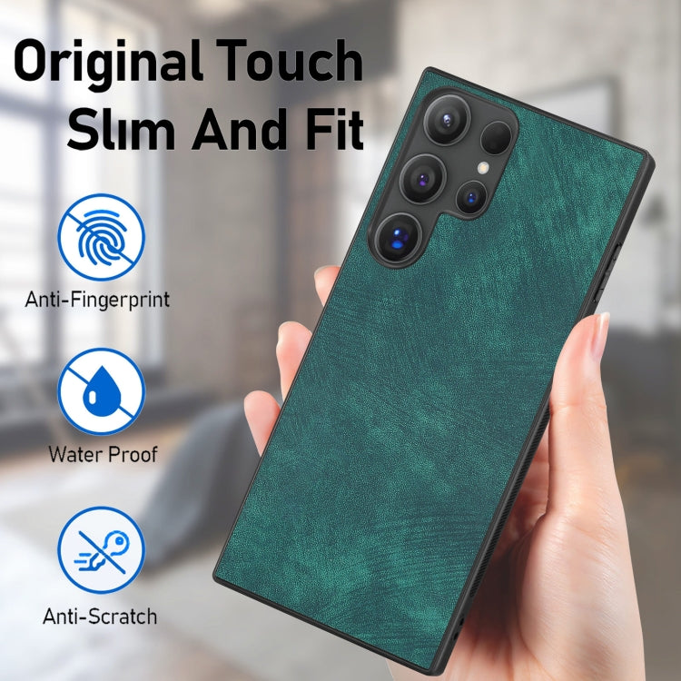 For Samsung Galaxy S25 Ultra 5G Vintage Leather PC Back Cover Phone Case(Green) by buy2fix