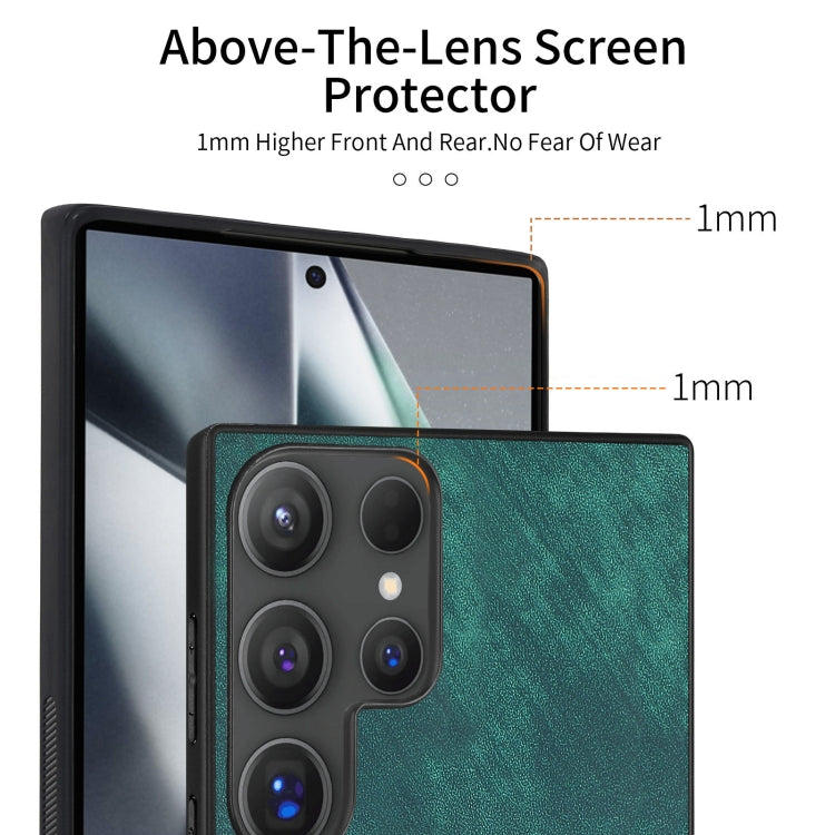 For Samsung Galaxy S25 Ultra 5G Vintage Leather PC Back Cover Phone Case(Green) by buy2fix