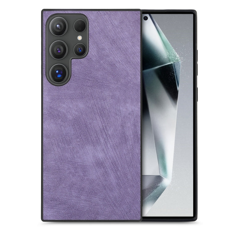 For Samsung Galaxy S25 Ultra 5G Vintage Leather PC Back Cover Phone Case(Purple) by buy2fix