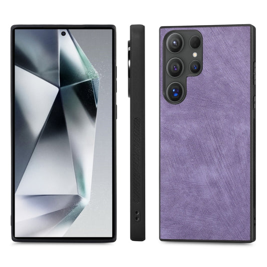 For Samsung Galaxy S25 Ultra 5G Vintage Leather PC Back Cover Phone Case(Purple) by buy2fix