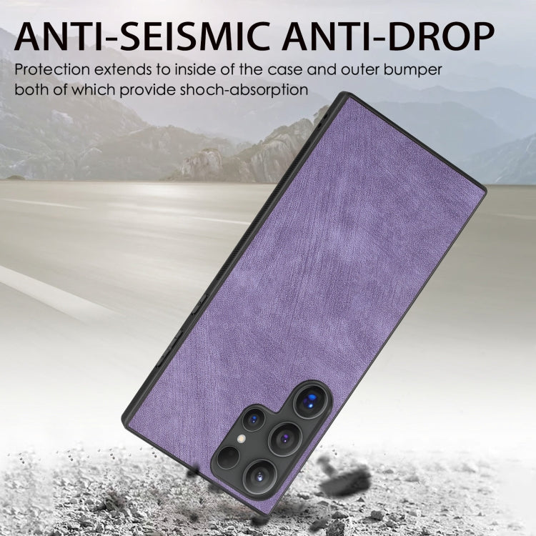 For Samsung Galaxy S25 Ultra 5G Vintage Leather PC Back Cover Phone Case(Purple) by buy2fix