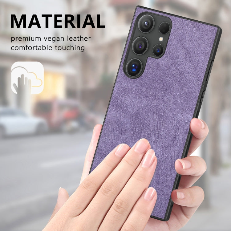 For Samsung Galaxy S25 Ultra 5G Vintage Leather PC Back Cover Phone Case(Purple) by buy2fix
