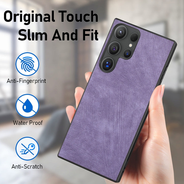 For Samsung Galaxy S25 Ultra 5G Vintage Leather PC Back Cover Phone Case(Purple) by buy2fix
