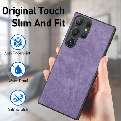 For Samsung Galaxy S25 Ultra 5G Vintage Leather PC Back Cover Phone Case(Purple) by buy2fix