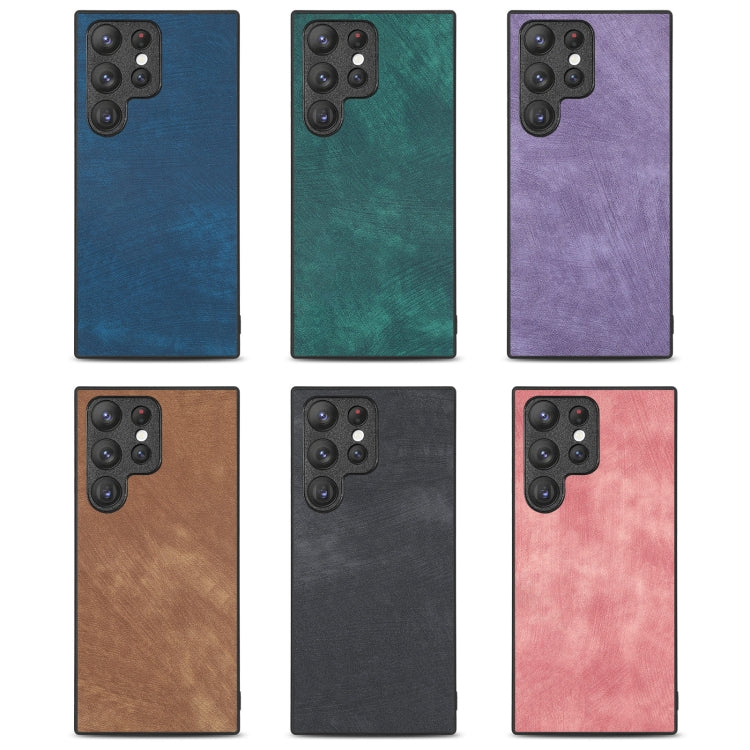 For Samsung Galaxy S25 5G Vintage Leather PC Back Cover Phone Case(Blue) by buy2fix