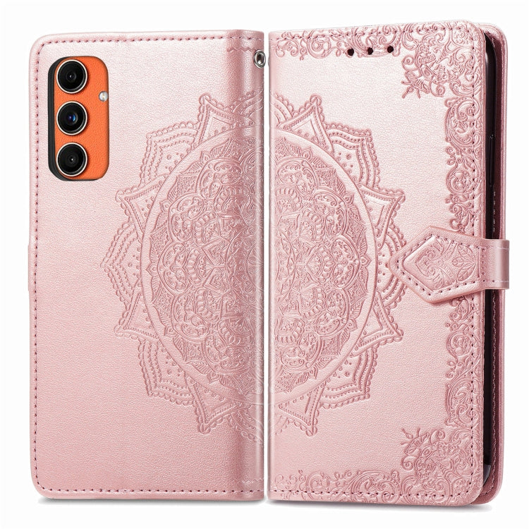 For Samsung Galaxy C55 Mandala Flower Embossed Leather Phone Case(Rose Gold) by buy2fix