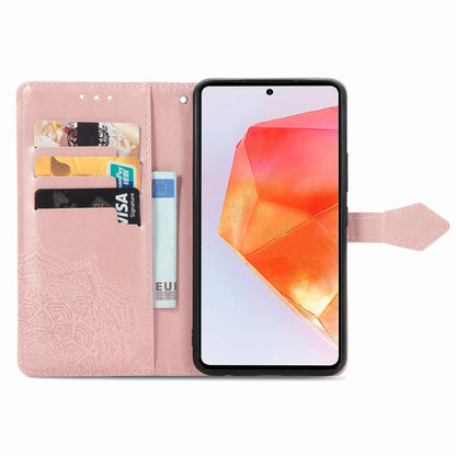For Samsung Galaxy C55 Mandala Flower Embossed Leather Phone Case(Rose Gold) by buy2fix