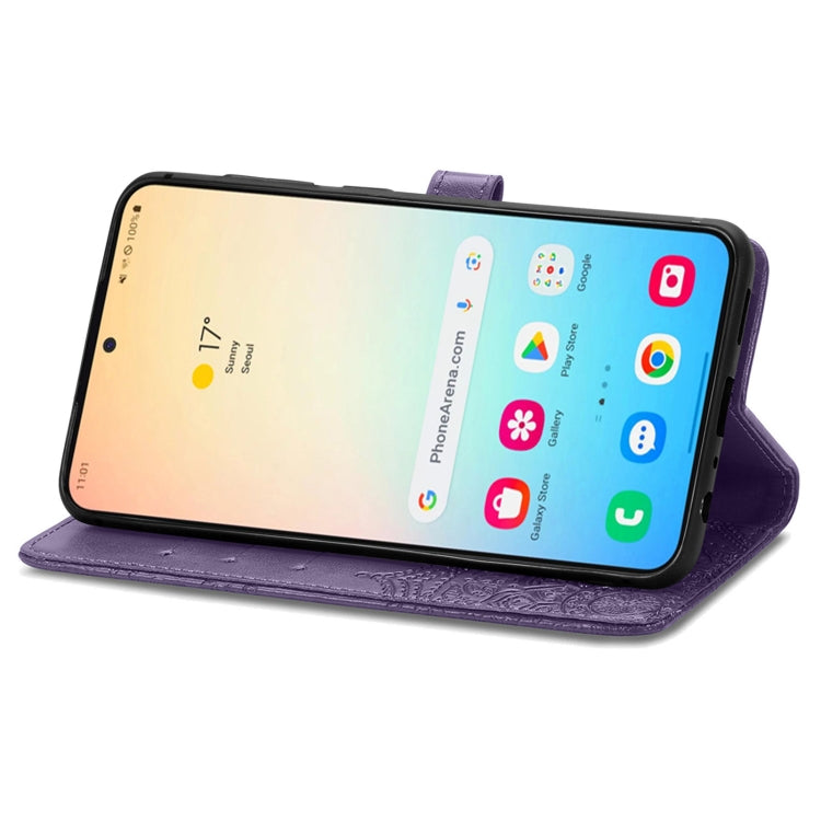 For Samsung Galaxy S25 5G Mandala Flower Embossed Leather Phone Case(Purple) by buy2fix