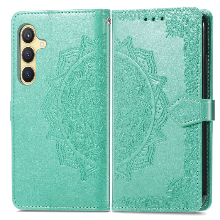 For Samsung Galaxy S25 5G Mandala Flower Embossed Leather Phone Case(Green) by buy2fix