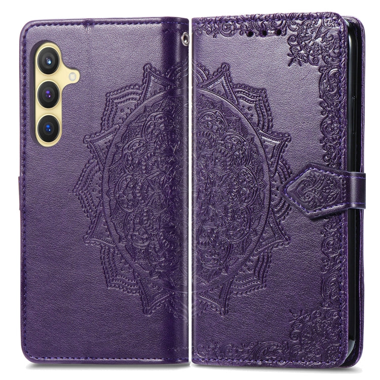 For Samsung Galaxy S25+ 5G Mandala Flower Embossed Leather Phone Case(Purple) by buy2fix