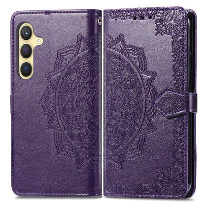 For Samsung Galaxy S25+ 5G Mandala Flower Embossed Leather Phone Case(Purple) by buy2fix