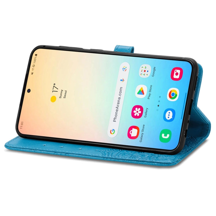 For Samsung Galaxy S25+ 5G Mandala Flower Embossed Leather Phone Case(Blue) by buy2fix