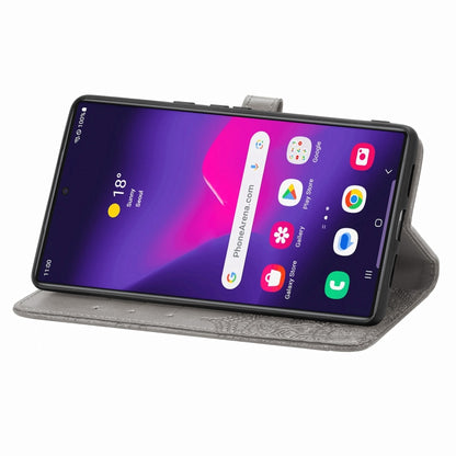 For Samsung Galaxy S25 Ultra 5G Mandala Flower Embossed Leather Phone Case(Gray) by buy2fix