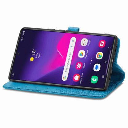 For Samsung Galaxy S25 Ultra 5G Mandala Flower Embossed Leather Phone Case(Blue) by buy2fix