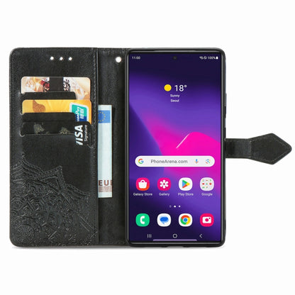 For Samsung Galaxy S25 Ultra 5G Mandala Flower Embossed Leather Phone Case(Black) by buy2fix