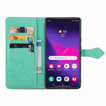 For Samsung Galaxy S25 Ultra 5G Mandala Flower Embossed Leather Phone Case(Green) by buy2fix