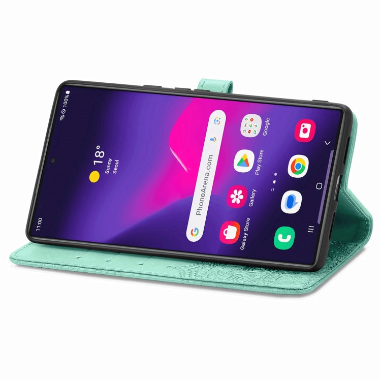 For Samsung Galaxy S25 Ultra 5G Mandala Flower Embossed Leather Phone Case(Green) by buy2fix