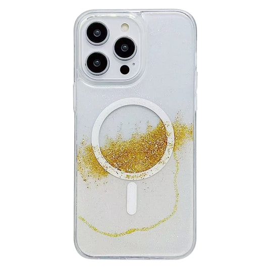 For iPhone 13 Pro Gilding MagSafe Hybrid Clear TPU Phone Case(White) - iPhone 13 Pro Cases by buy2fix | Online Shopping UK | buy2fix