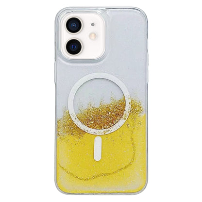 For iPhone 11 Gilding MagSafe Hybrid Clear TPU Phone Case(Yellow) by buy2fix
