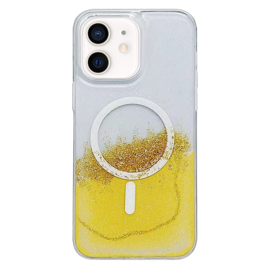 For iPhone 11 Gilding MagSafe Hybrid Clear TPU Phone Case(Yellow) by buy2fix