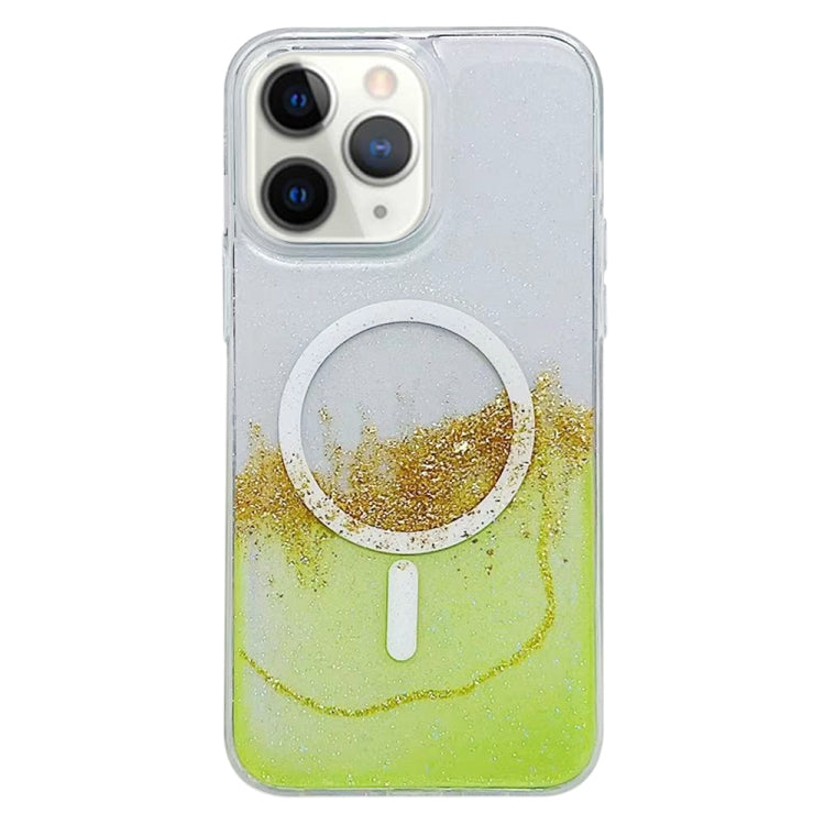 For iPhone 11 Pro Gilding MagSafe Hybrid Clear TPU Phone Case(Green) - iPhone 11 Pro Cases by buy2fix | Online Shopping UK | buy2fix