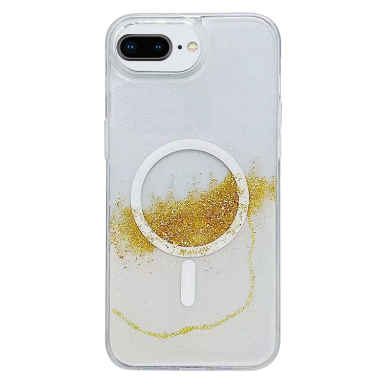 For iPhone 7 Plus / 8 Plus Gilding MagSafe Hybrid Clear TPU Phone Case(White) by buy2fix
