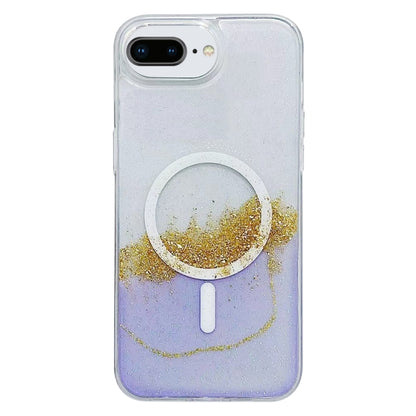 For iPhone 7 Plus / 8 Plus Gilding MagSafe Hybrid Clear TPU Phone Case(Purple) by buy2fix