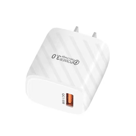 TE-005 USB3.0 QC3.0 18W 3A Interface Mobile Phone Fast Charger, US Plug(White) by buy2fix