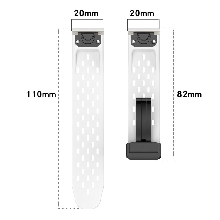 For Garmin Fenix 6S Hole Folding Buckle 20mm Silicone Watch Band(Starlight Color) - Watch Bands by buy2fix | Online Shopping UK | buy2fix