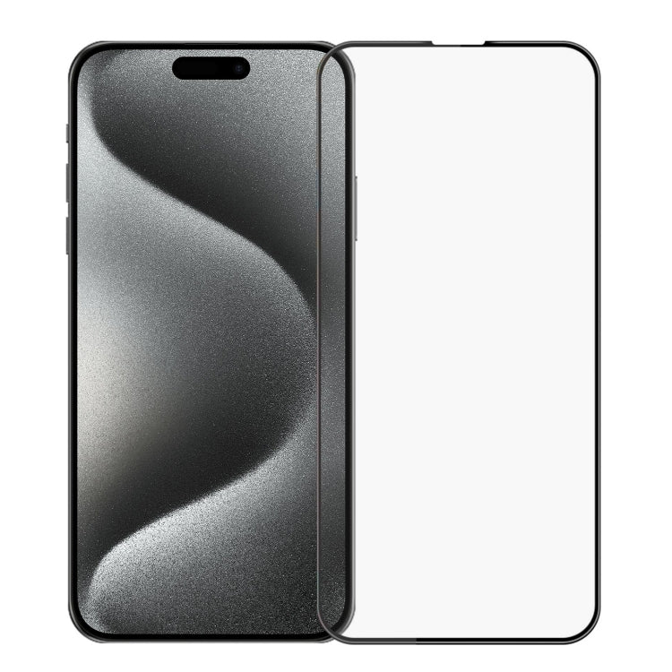 For iPhone 15 Pro MOFI 9H 3D Explosion-proof Curved Screen Tempered Glass Film(Black) - iPhone 15 Pro Tempered Glass by MOFI | Online Shopping UK | buy2fix