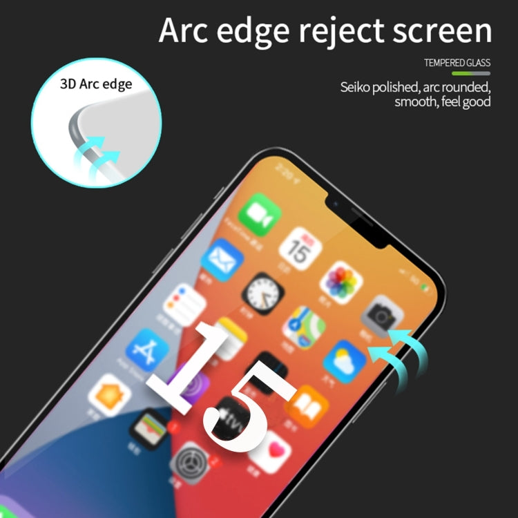 For iPhone 15 Pro MOFI 9H 3D Explosion-proof Curved Screen Tempered Glass Film(Black) - iPhone 15 Pro Tempered Glass by MOFI | Online Shopping UK | buy2fix