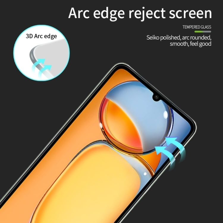 For Xiaomi Redmi 13C 4G / 5G MOFI 9H 3D Explosion-proof Curved Screen Tempered Glass Film(Black) by MOFI
