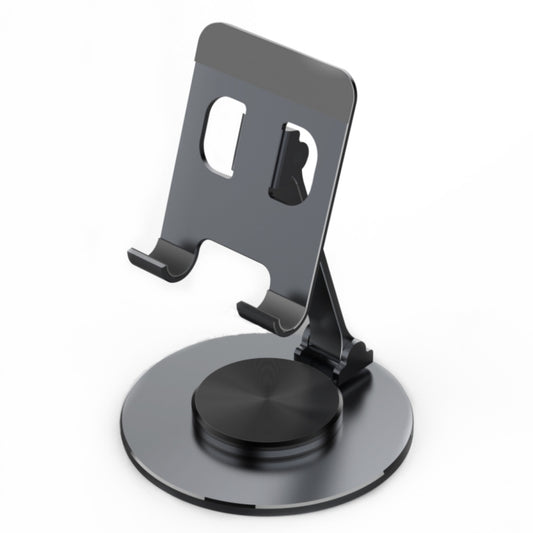 019 360 Degree Rotation Aluminum Alloy Desktop Phone Tablet Holder(Black) - Desktop Holder by buy2fix | Online Shopping UK | buy2fix