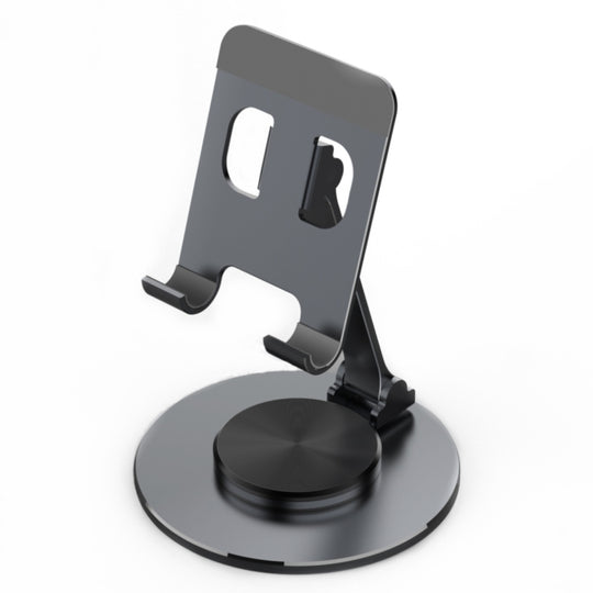 019 360 Degree Rotation Aluminum Alloy Desktop Phone Tablet Holder(Black)