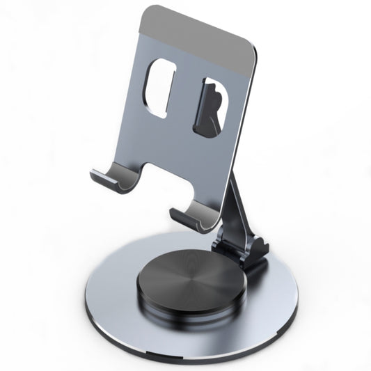 019 360 Degree Rotation Aluminum Alloy Desktop Phone Tablet Holder(Gray) - Desktop Holder by buy2fix | Online Shopping UK | buy2fix