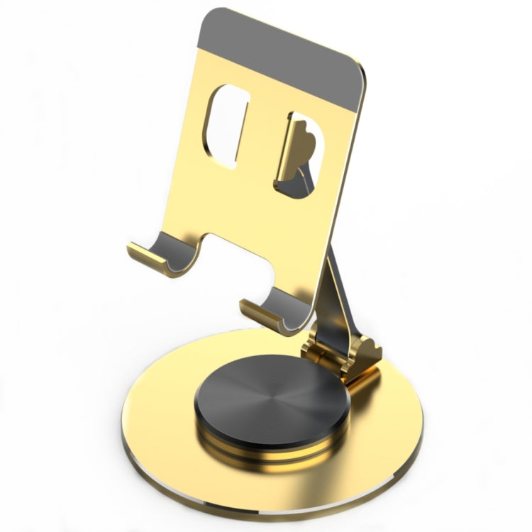 019 360 Degree Rotation Aluminum Alloy Desktop Phone Tablet Holder(Golden) - Desktop Holder by buy2fix | Online Shopping UK | buy2fix