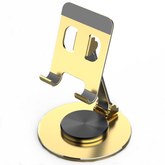 019 360 Degree Rotation Aluminum Alloy Desktop Phone Tablet Holder(Golden) - Desktop Holder by buy2fix | Online Shopping UK | buy2fix