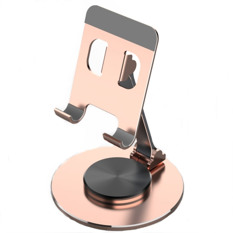 019 360 Degree Rotation Aluminum Alloy Desktop Phone Tablet Holder(Rose Gold) - Desktop Holder by buy2fix | Online Shopping UK | buy2fix