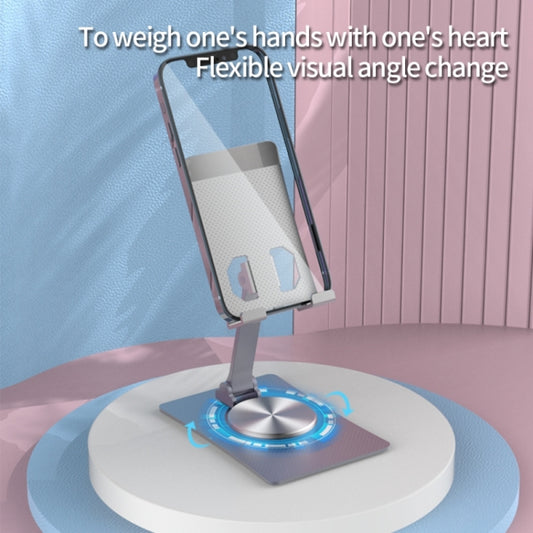 Aluminum Alloy Adjustable Folding Desktop Phone Holder(Black) - Desktop Holder by buy2fix | Online Shopping UK | buy2fix